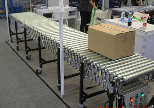 伸縮輥筒輸送機運行圖，m.feiyongfuwu.cn